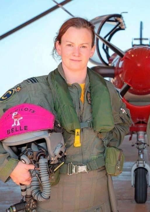 Steffanie Smith in flight gear early in her RAAF flying career